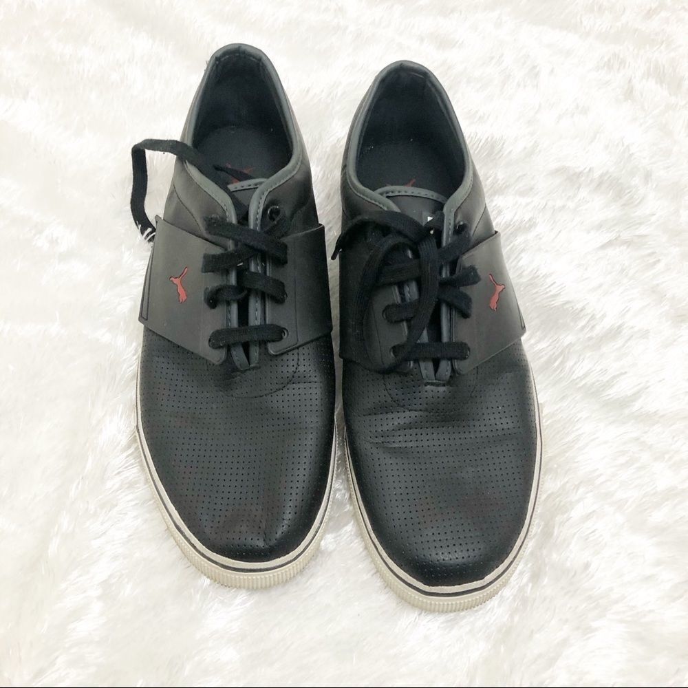 Puma El Ace Leather lace up black shoes size 13